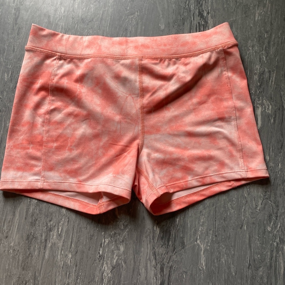 Forever 21 Coral Tie-Dye Athletic Shorts